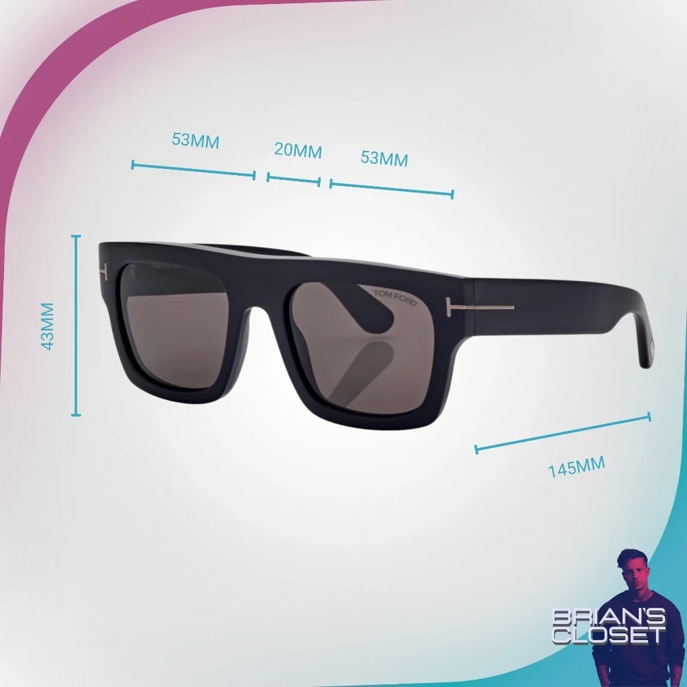 TOM FORD Fausto Thick Acetate Sunglasses - Black